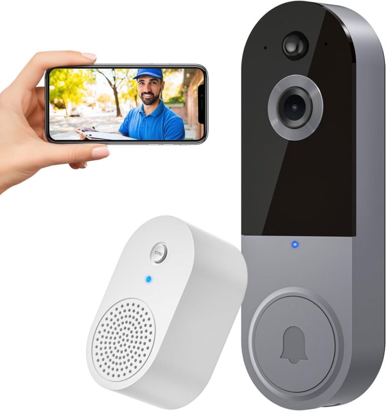 SUNNYJANE Wireless 1080p Video Doorbell Camera, AI Human Detection, Live View, 2-Way Audio Included Chime, Night Vision, 2.4G Wi-Fi, Cloud Storage, Indoor/Outdoor Surveillance Cam (Black)  Tools & Home Improvement